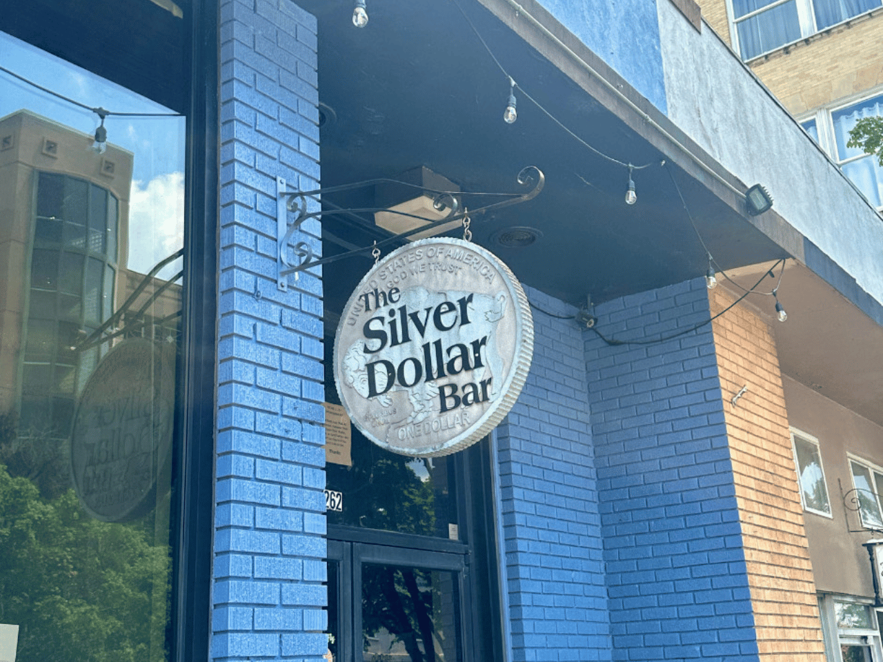 Sign outside of the Silver Dollar Bar in Athens, GA.